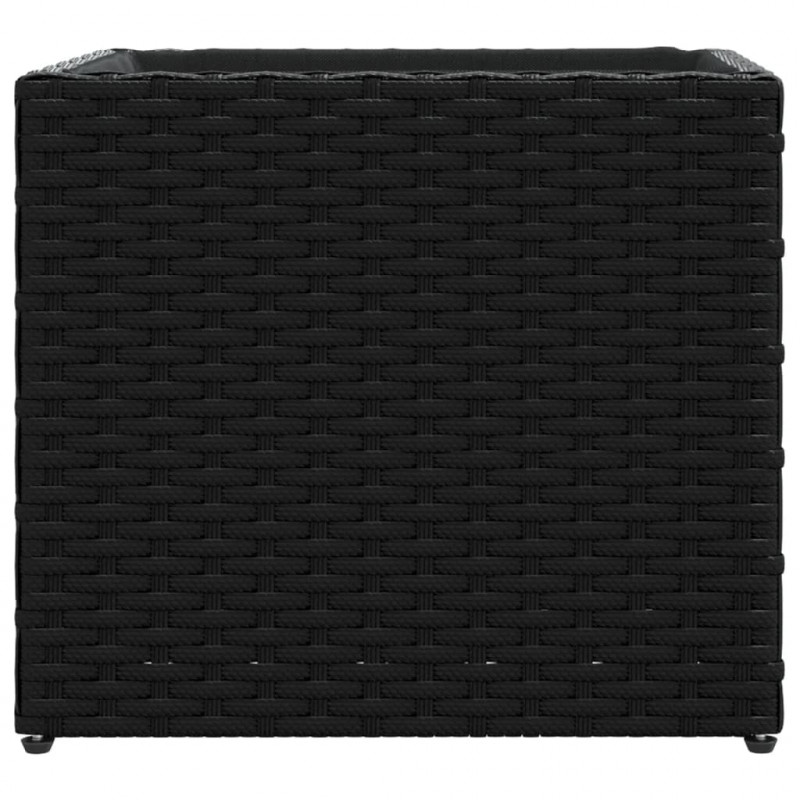Donice ogrodowe, 2 szt., czarne, 36x30x32 cm, polirattan