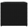 Donice ogrodowe, 2 szt., czarne, 36x30x32 cm, polirattan