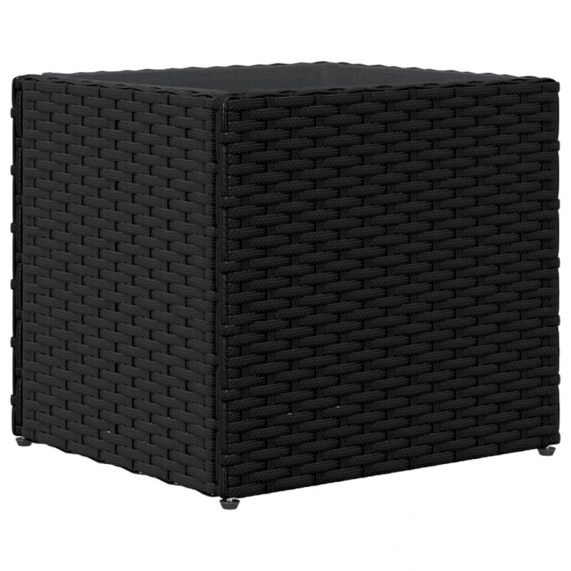Donice ogrodowe, 2 szt., czarne, 36x30x32 cm, polirattan