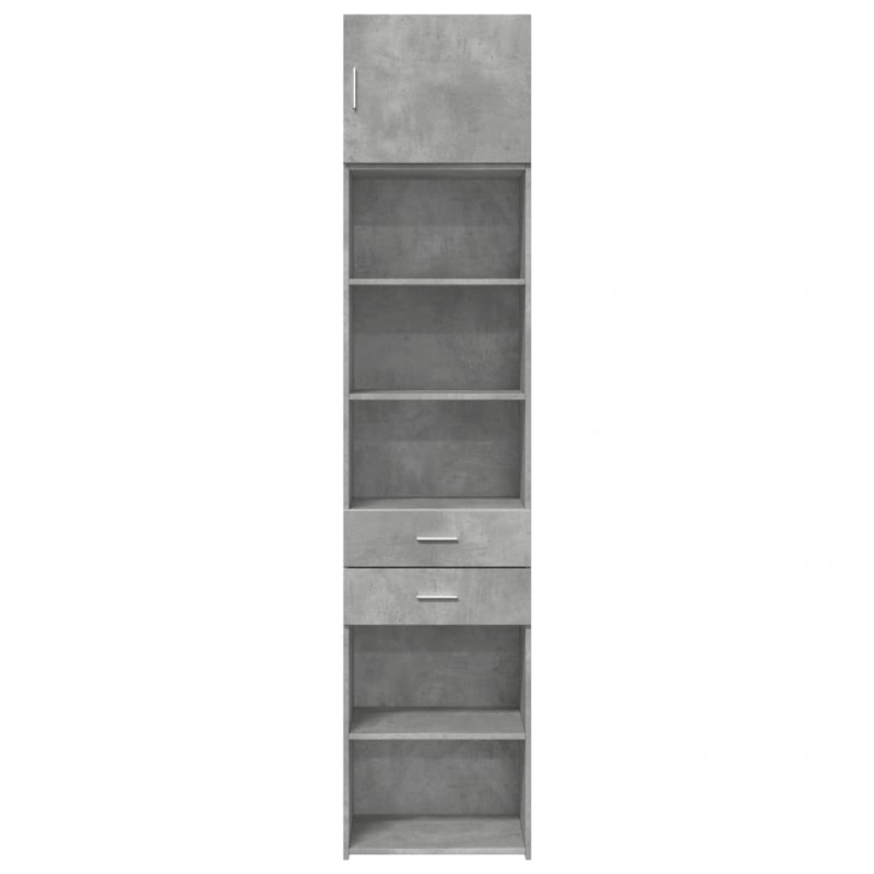 Wąska szafka, szarość betonu, 50x42,5x225 cm