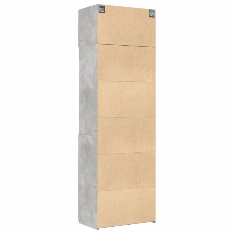 Szafka, szarość betonu, 70x42,5x225 cm, materiał drewnopochodny