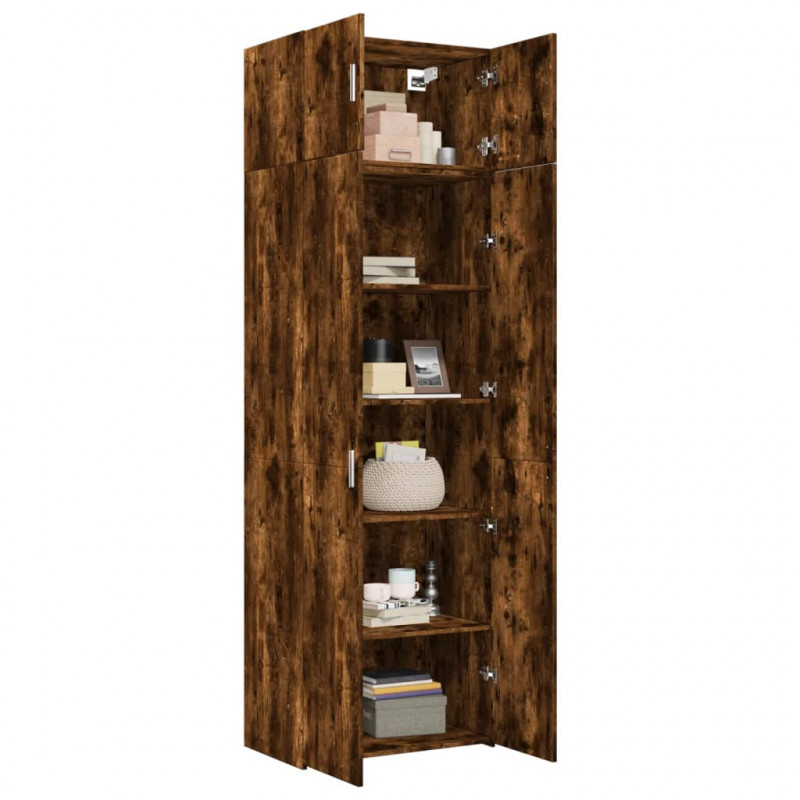Szafka, przydymiony dąb, 70x42,5x225 cm materiał drewnopochodny