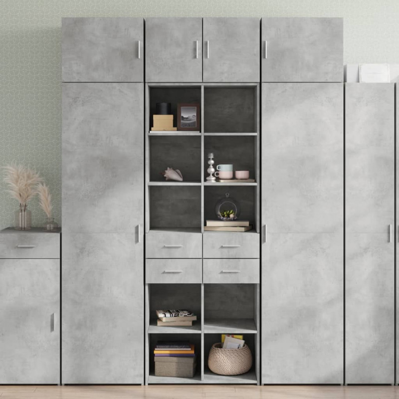 Szafka, szarość betonu, 70x42,5x225 cm, materiał drewnopochodny