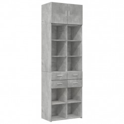 Szafka, szarość betonu, 70x42,5x225 cm, materiał drewnopochodny