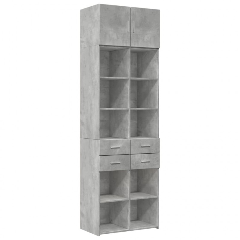 Szafka, szarość betonu, 70x42,5x225 cm, materiał drewnopochodny