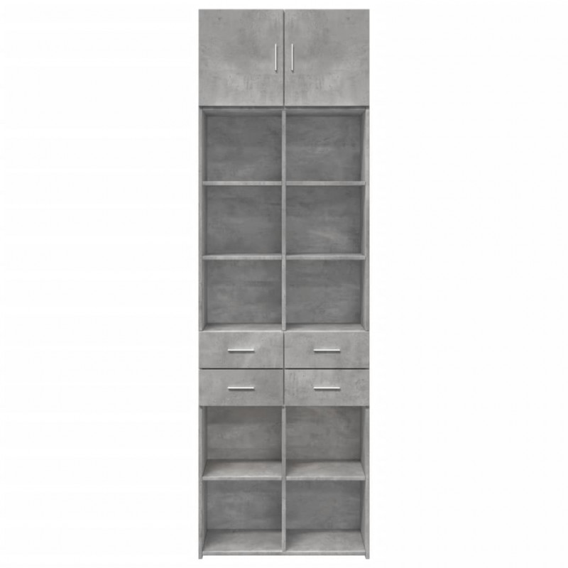 Szafka, szarość betonu, 70x42,5x225 cm, materiał drewnopochodny