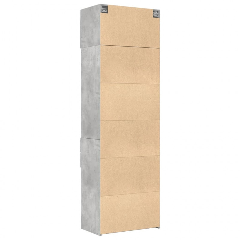 Szafka, szarość betonu, 70x42,5x225 cm, materiał drewnopochodny