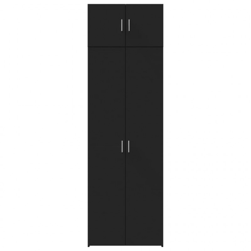 Szafka, czarna, 70x42,5x225 cm, materiał drewnopochodny
