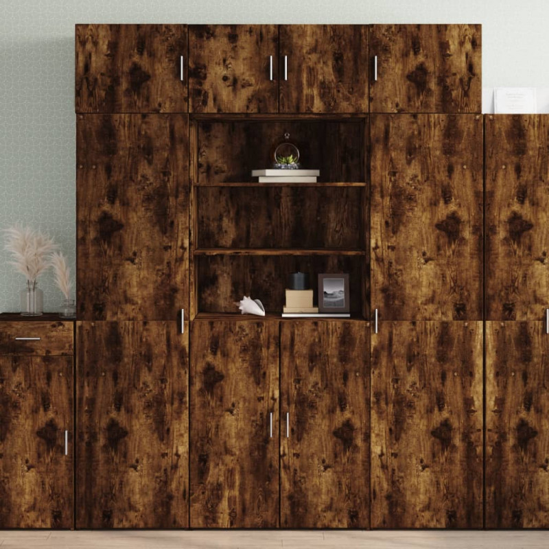 Szafka, przydymiony dąb, 80x42,5x225 cm materiał drewnopochodny