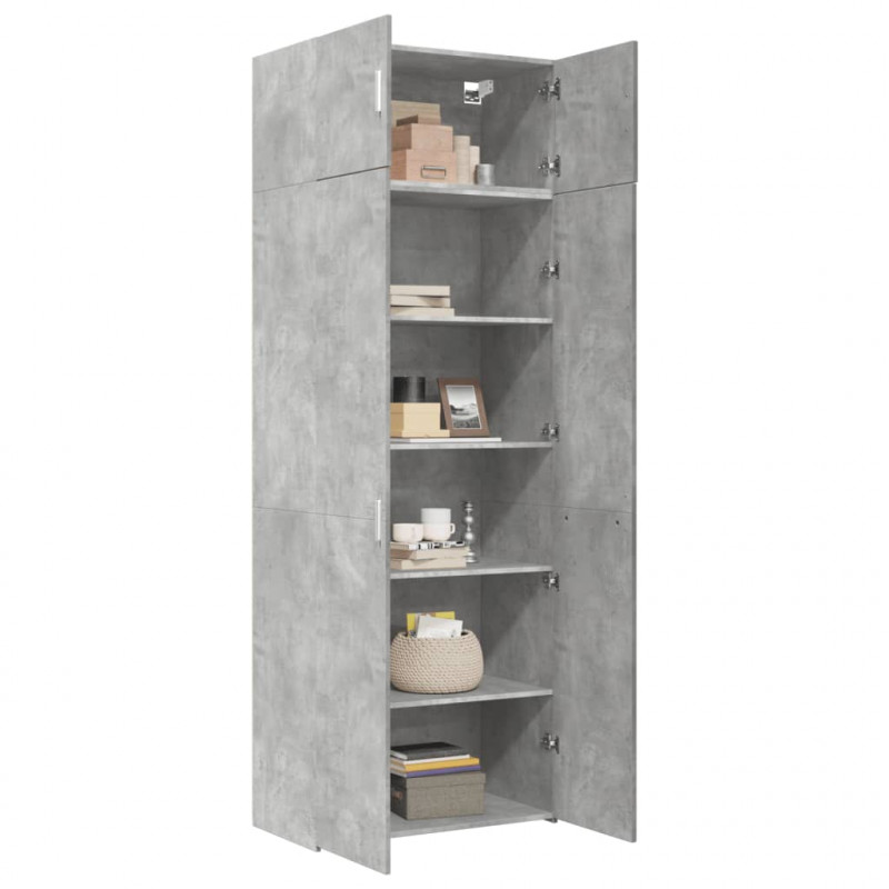 Szafka, szarość betonu, 80x42,5x225 cm, materiał drewnopochodny