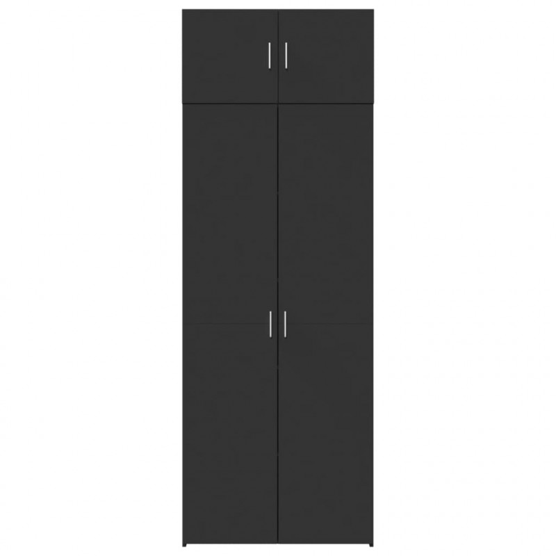 Szafka, czarna, 80x42,5x225 cm, materiał drewnopochodny