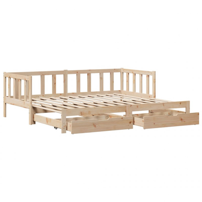 Sofa rozsuwana z szufladami, bez materaca, 90x190 cm