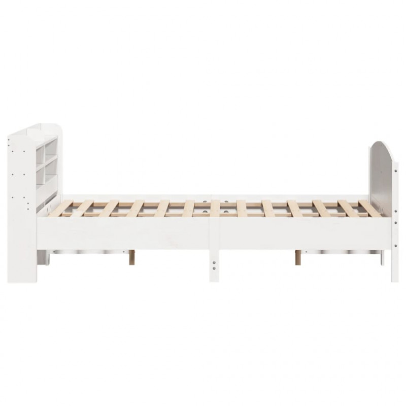 Rama łóżka bez materaca, biała, 160x200 cm, lite drewno sosnowe