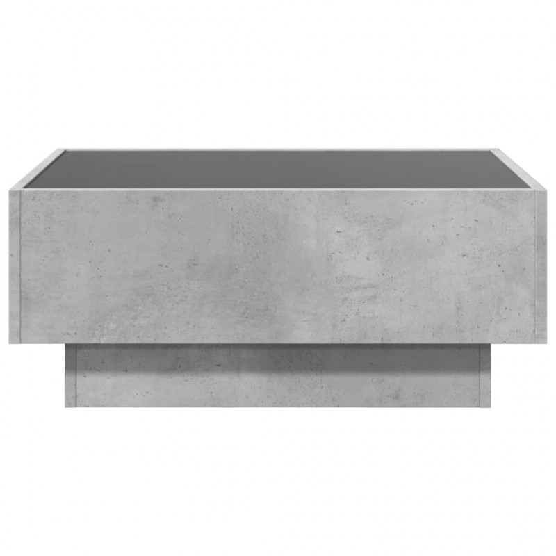Stolik kawowy z LED, szarość betonu, 70x50x30 cm