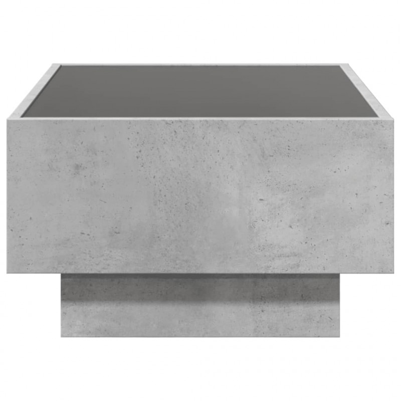 Stolik kawowy z LED, szarość betonu, 70x50x30 cm