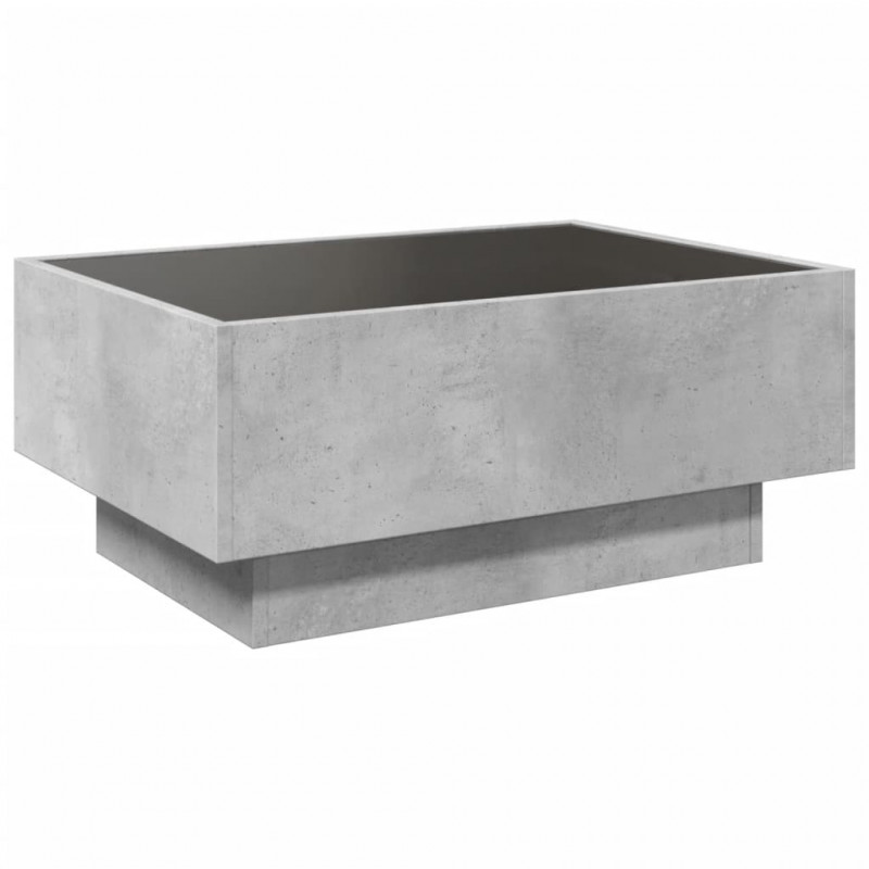 Stolik kawowy z LED, szarość betonu, 70x50x30 cm