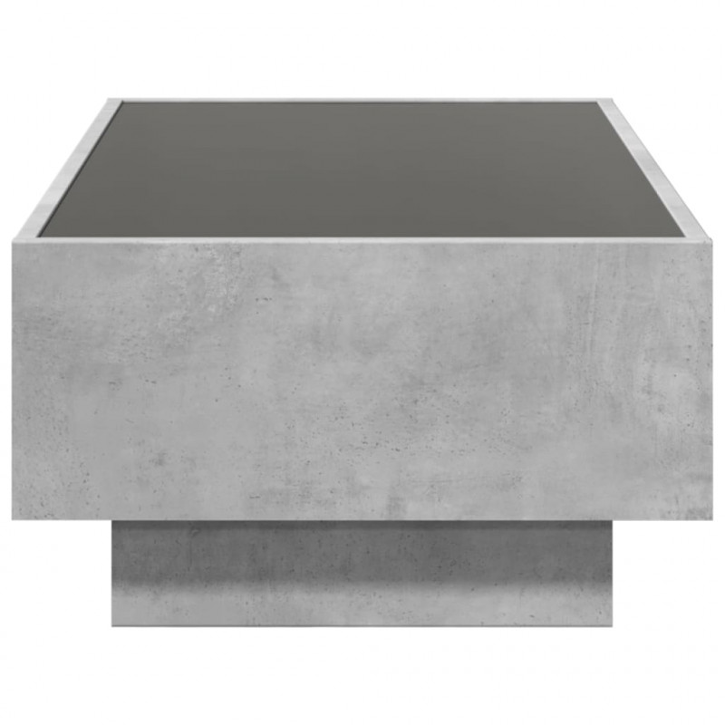 Stolik kawowy z LED, szarość betonu, 90x50x30 cm