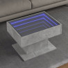 Stolik kawowy z LED, szarość betonu, 70x50x45 cm