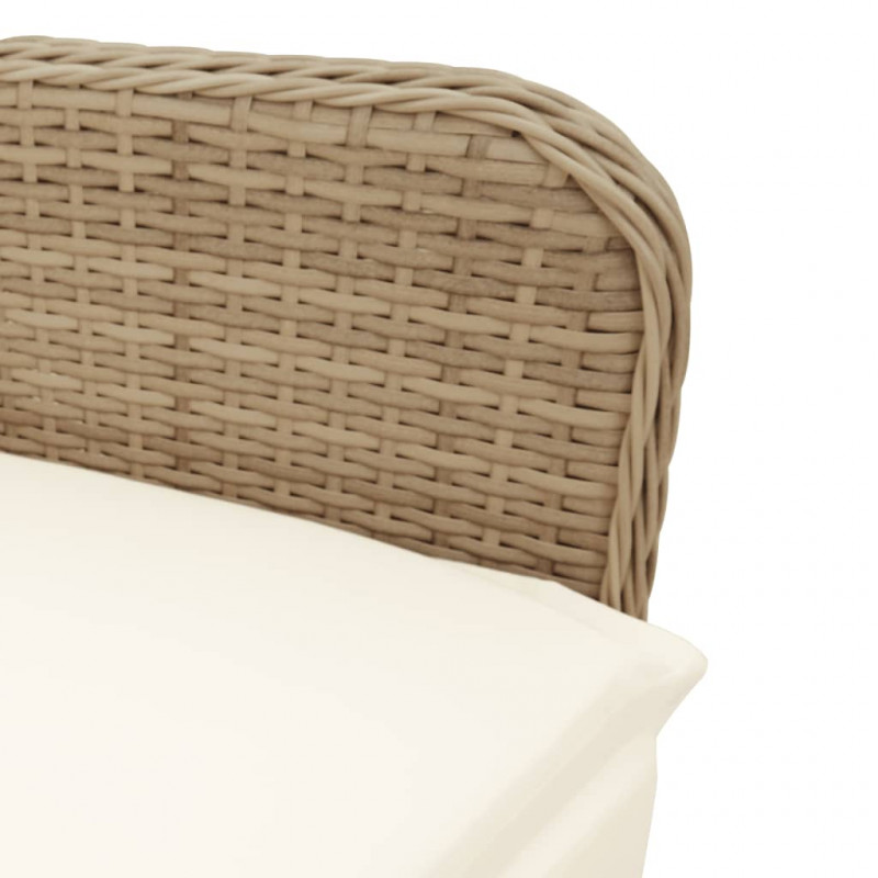 7-cz. zestaw mebli bistro z poduszkami, brązowy, polirattan