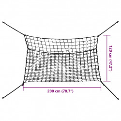 Siatki na siano, 2 szt., prostokątne, czarne, 200x120 cm, PP