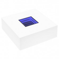 Stolik kawowy z LED Infinity, biały, 100x100x40 cm
