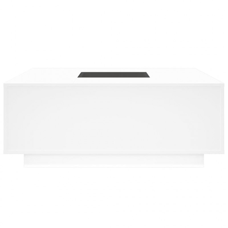 Stolik kawowy z LED Infinity, biały, 100x100x40 cm