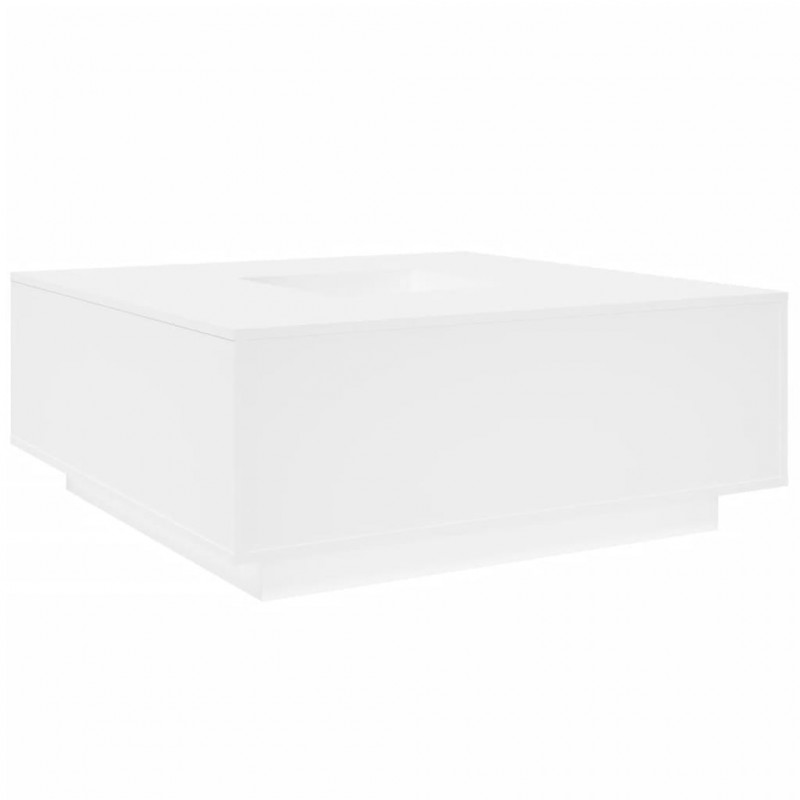 Stolik kawowy, biały, 100x100x40 cm, materiał drewnopochodny