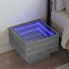 Stolik nocny z LED Infinity, szary dąb sonoma, 40x40x30 cm
