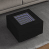 Stolik kawowy z LED, czarny, 60x60x40 cm