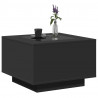 Stolik kawowy z LED, czarny, 60x60x40 cm