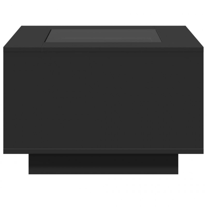 Stolik kawowy z LED, czarny, 60x60x40 cm
