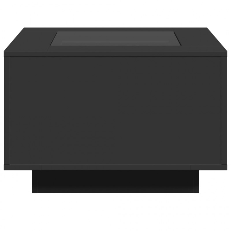 Stolik kawowy z LED, czarny, 60x60x40 cm