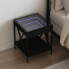 Stolik nocny z LED Infinity, czarny, 40x40x49 cm