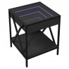 Stolik nocny z LED Infinity, czarny, 40x40x49 cm