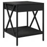 Stolik nocny z LED Infinity, czarny, 40x40x49 cm