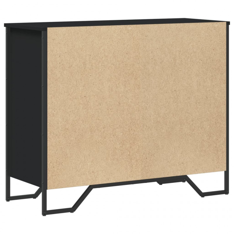 Komoda, czarna, 91x35,5x74,5 cm, materiał drewnopochodny