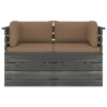 Ogrodowa sofa 2-osobowa z palet, z poduszkami, drewno sosnowe