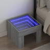 Stolik nocny z LED Infinity, szary dąb sonoma, 40x40x30 cm