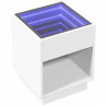 Stolik nocny z LED Infinity, biały, 40x40x50 cm