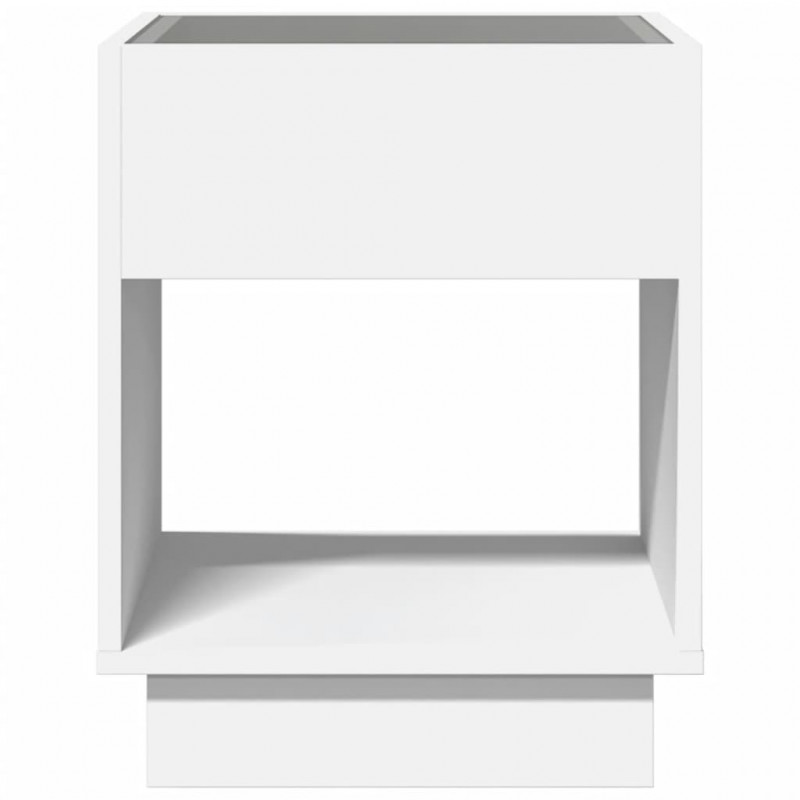 Stolik nocny z LED Infinity, biały, 40x40x50 cm