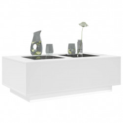 Stolik kawowy z LED Infinity, biały, 116x69x40 cm