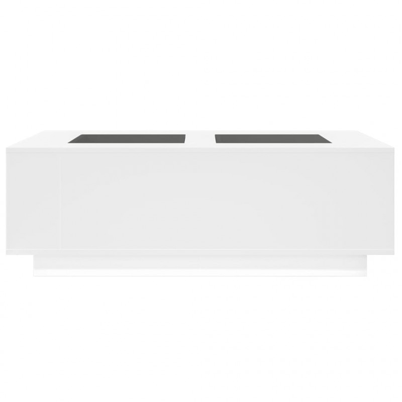 Stolik kawowy z LED Infinity, biały, 116x69x40 cm