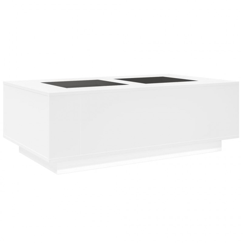 Stolik kawowy z LED Infinity, biały, 116x69x40 cm