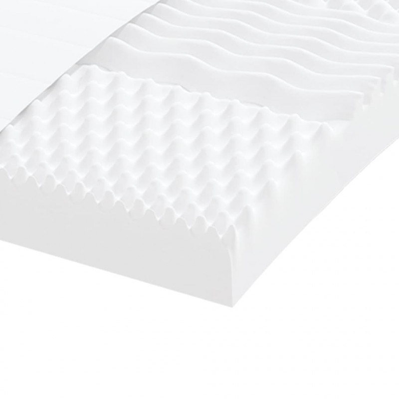 Materac piankowy, biały 160x220 cm, 7-strefowy, twardość 20 ILD