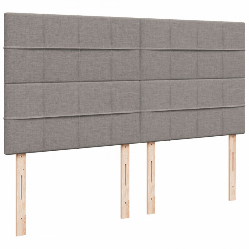 Łóżko kontynentalne z materacem, taupe, tkanina, 200x200 cm
