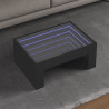 Stolik kawowy z LED Infinity, czarny, 70x50x30 cm