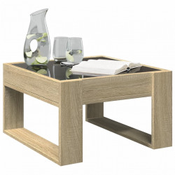 Stolik kawowy z LED Infinity, dąb sonoma, 50x53x30 cm