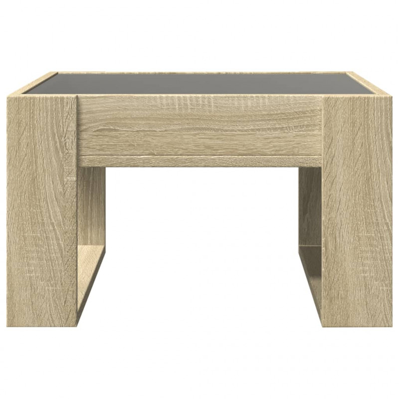 Stolik kawowy z LED Infinity, dąb sonoma, 50x53x30 cm