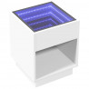 Stolik kawowy z LED Infinity, biały, 40x40x50 cm