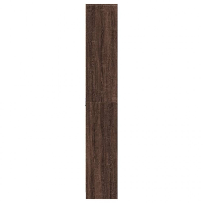Wysoka szafka z LED, brązowy dąb, 74x32,5x200 cm